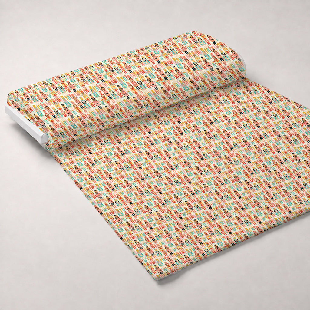 Vintage Yuletide Pattern 5 Fleece Fabric — fleece fabric unrolled bolt preview (mv-fleece-v1:bolt)