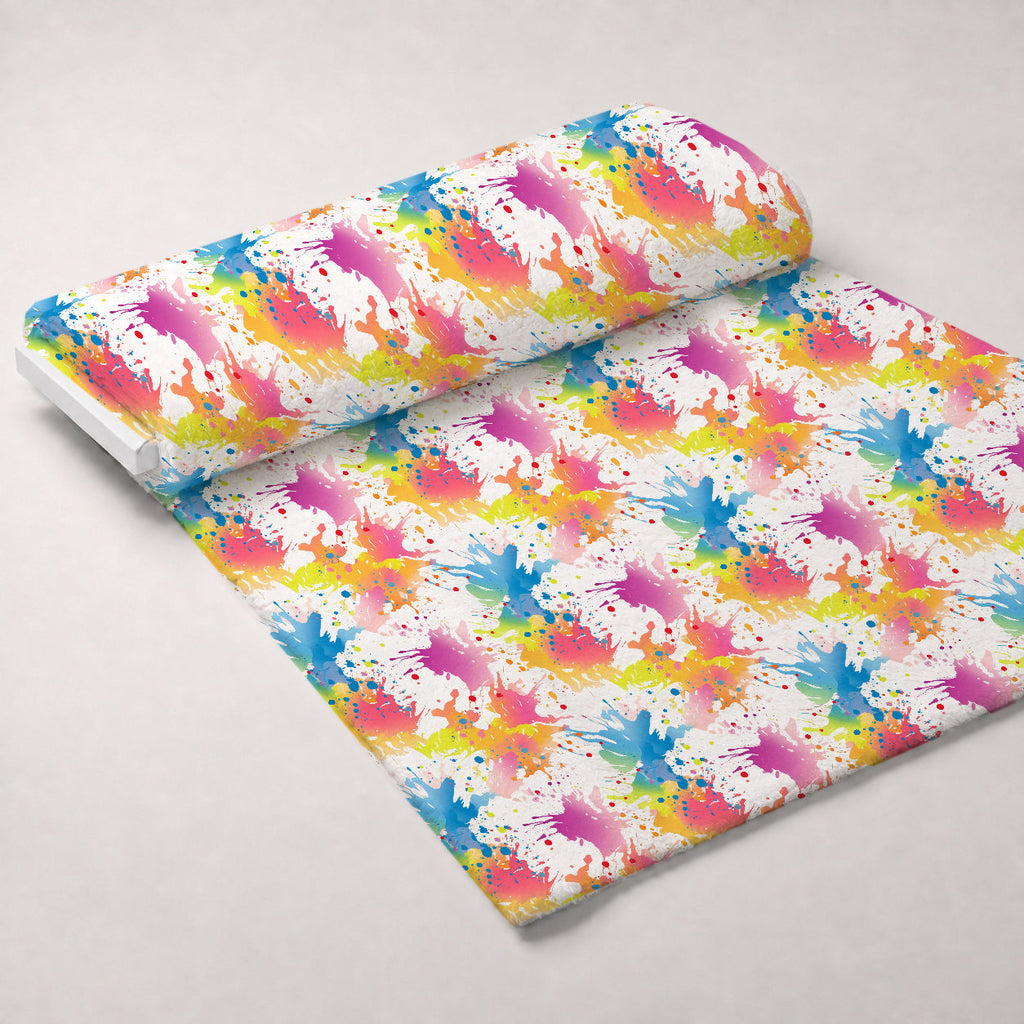Vivid Splatter Pop Pattern 10 Fleece Fabric — fleece fabric unrolled bolt preview (mv-fleece-v1:bolt)