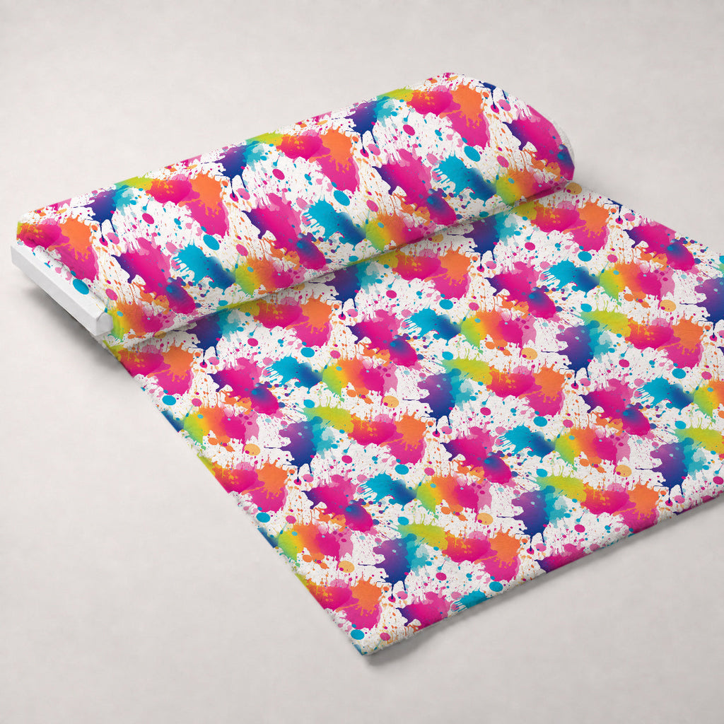 Vivid Splatter Pop Pattern 6 Fleece Fabric — fleece fabric unrolled bolt preview (mv-fleece-v1:bolt)