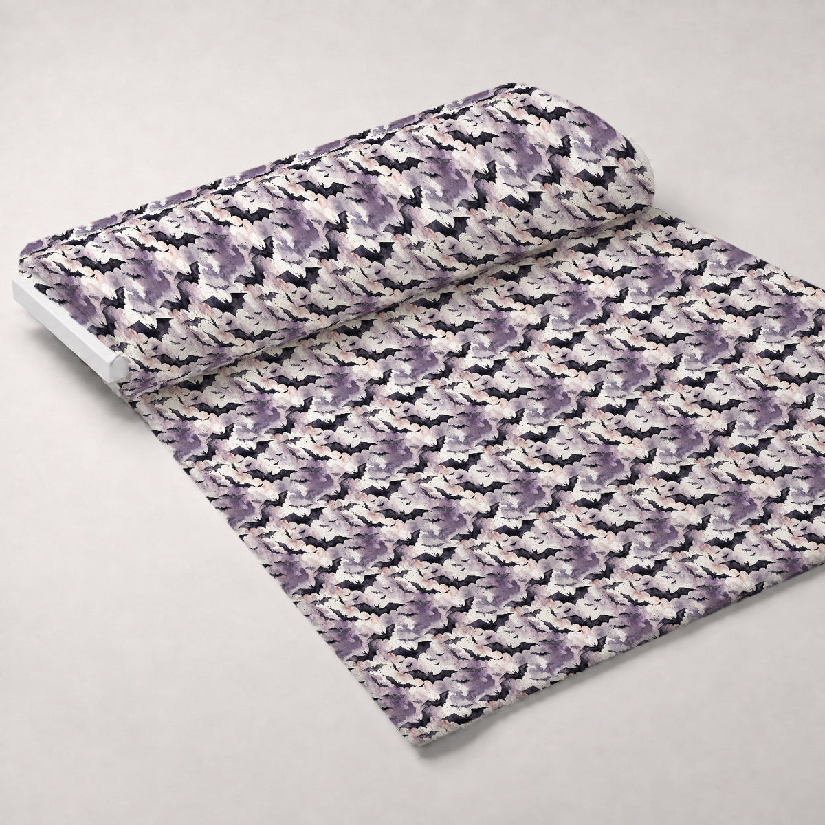 Watercolor Halloween Bats Pattern 3 Fleece Fabric — fleece fabric unrolled bolt preview (mv-fleece-v1:bolt)