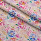 Watercolor Petal Garden Pattern 9 Fleece Fabric — fleece fabric folded close-up preview (mv-fleece-v1:lying)