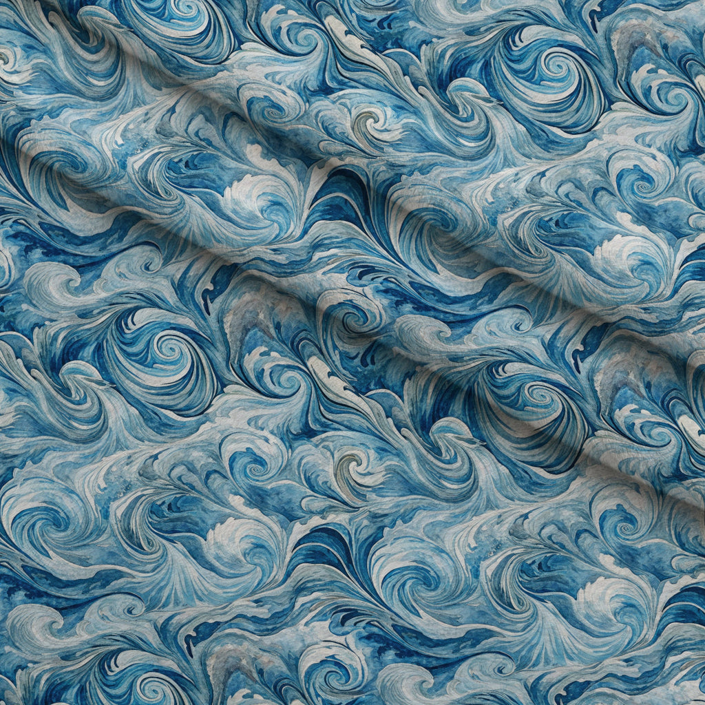 Watercolor Waves Pattern 11 Fleece Fabric — fleece fabric folded close-up preview (mv-fleece-v1:lying)