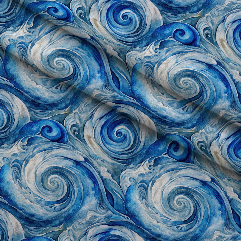 Watercolor Waves Pattern 12 Fleece Fabric — fleece fabric folded close-up preview (mv-fleece-v1:lying)