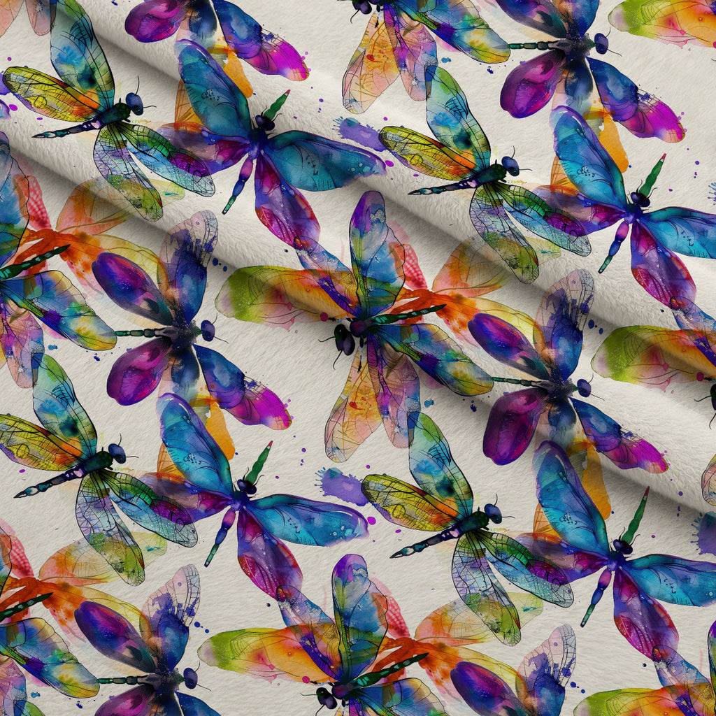 Watercolor Wings Pattern 2 Fleece Fabric — fleece fabric folded close-up preview (mv-fleece-v1:lying)