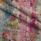 Weathered Blooms Pattern 1 Fleece Fabric — fleece fabric folded close-up preview (mv-fleece-v1:lying)