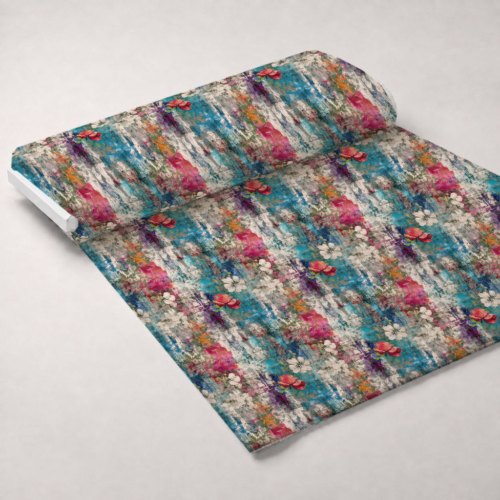 Weathered Blooms Pattern 10 Fleece Fabric — fleece fabric unrolled bolt preview (mv-fleece-v1:bolt)