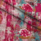 Weathered Blooms Pattern 12 Fleece Fabric — fleece fabric folded close-up preview (mv-fleece-v1:lying)