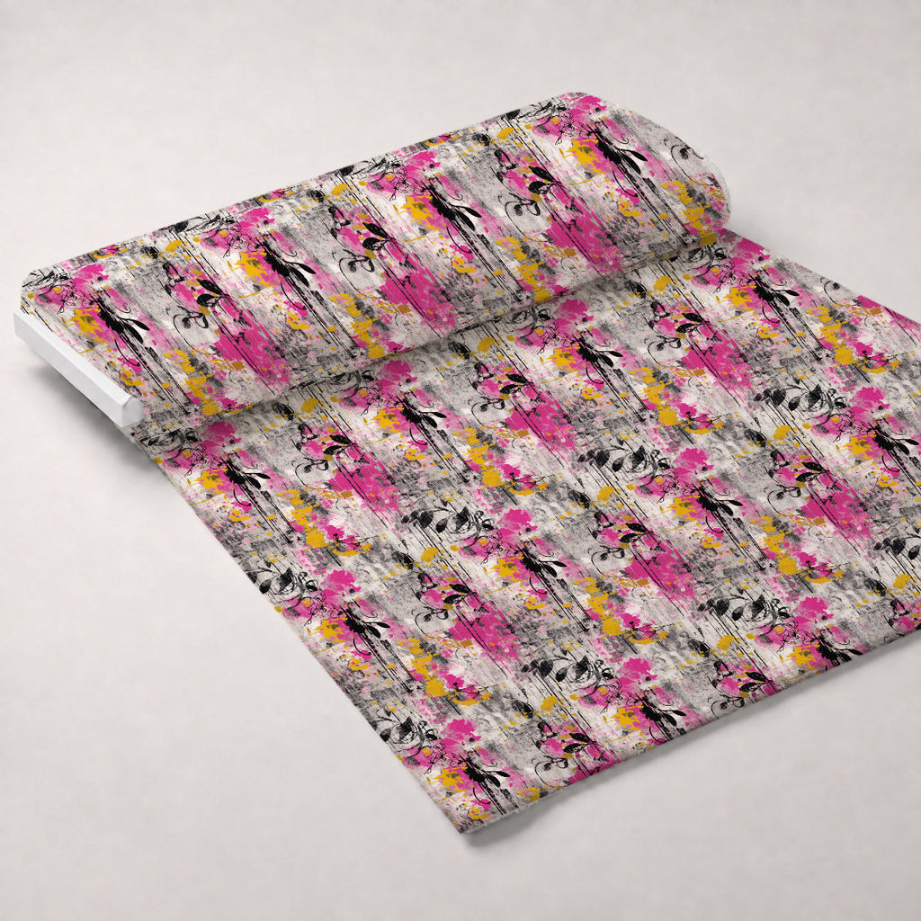 Weathered Blooms Pattern 14 Fleece Fabric — fleece fabric unrolled bolt preview (mv-fleece-v1:bolt)