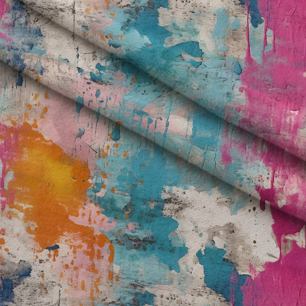 Weathered Blooms Pattern 17 Fleece Fabric — fleece fabric folded close-up preview (mv-fleece-v1:lying)