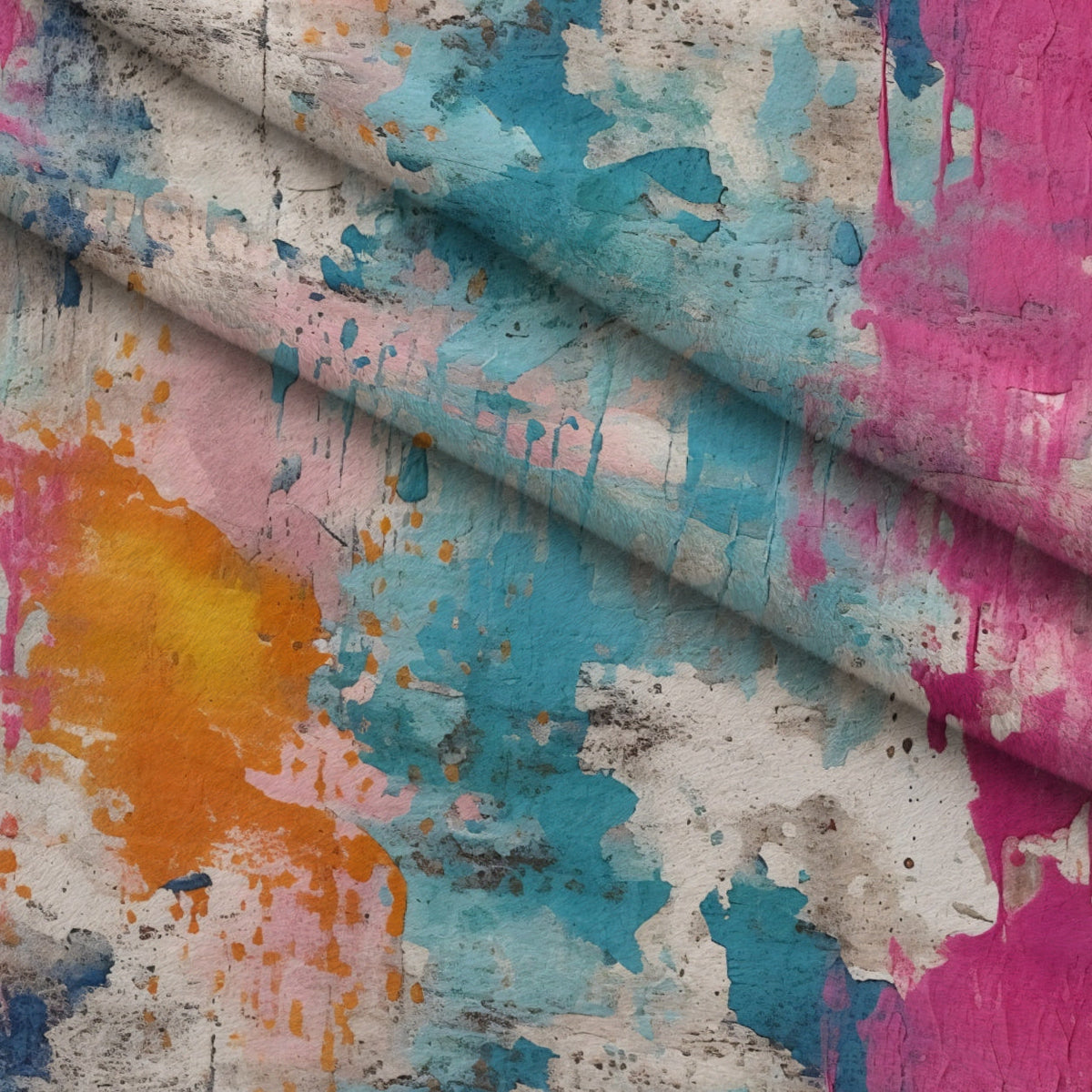 Weathered Blooms Pattern 17 Fleece Fabric — fleece fabric folded close-up preview (mv-fleece-v1:lying)