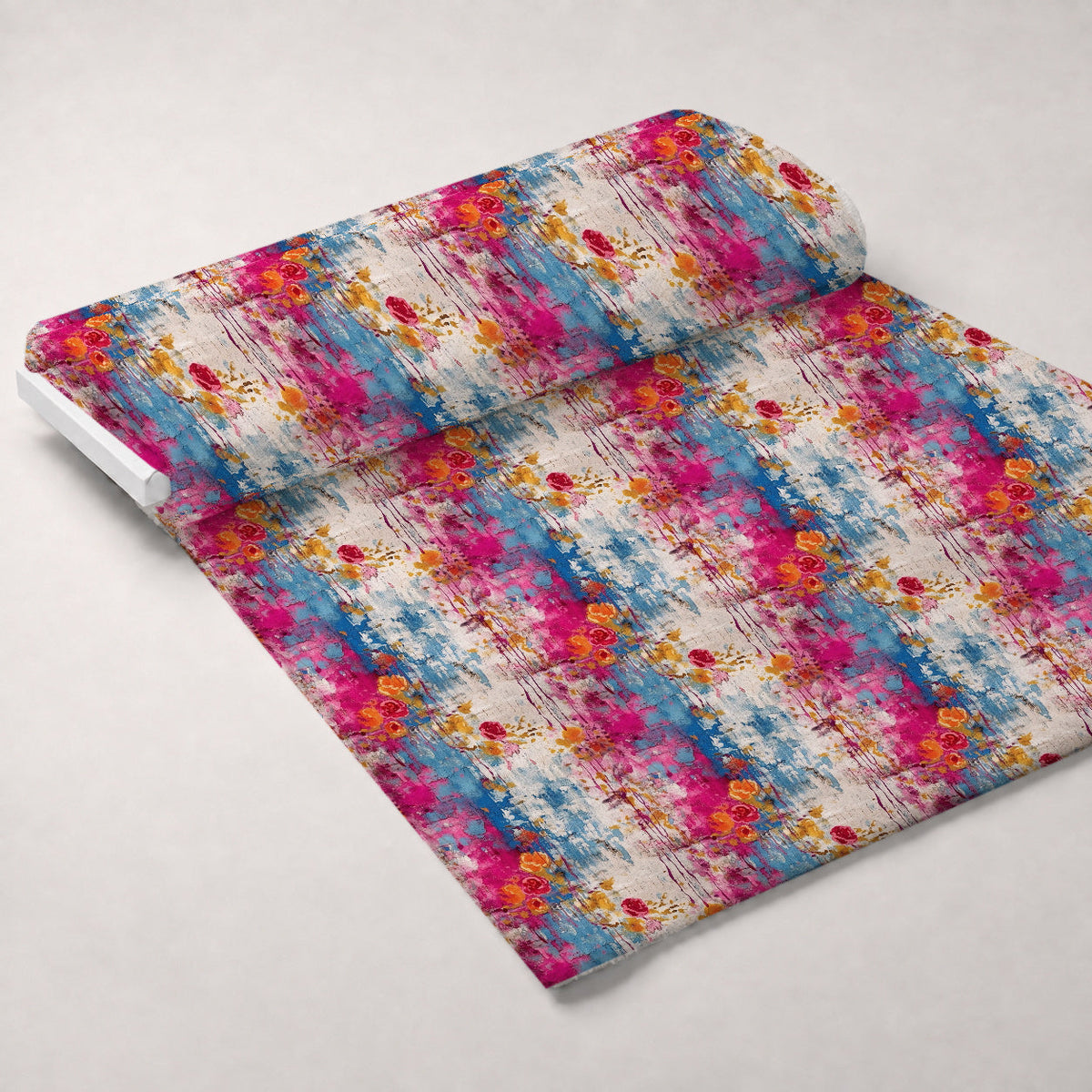 Weathered Blooms Pattern 18 Fleece Fabric — fleece fabric unrolled bolt preview (mv-fleece-v1:bolt)