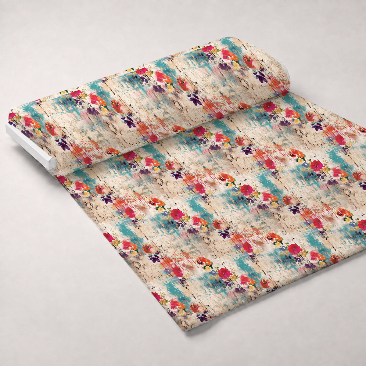 Weathered Blooms Pattern 19 Fleece Fabric — fleece fabric unrolled bolt preview (mv-fleece-v1:bolt)