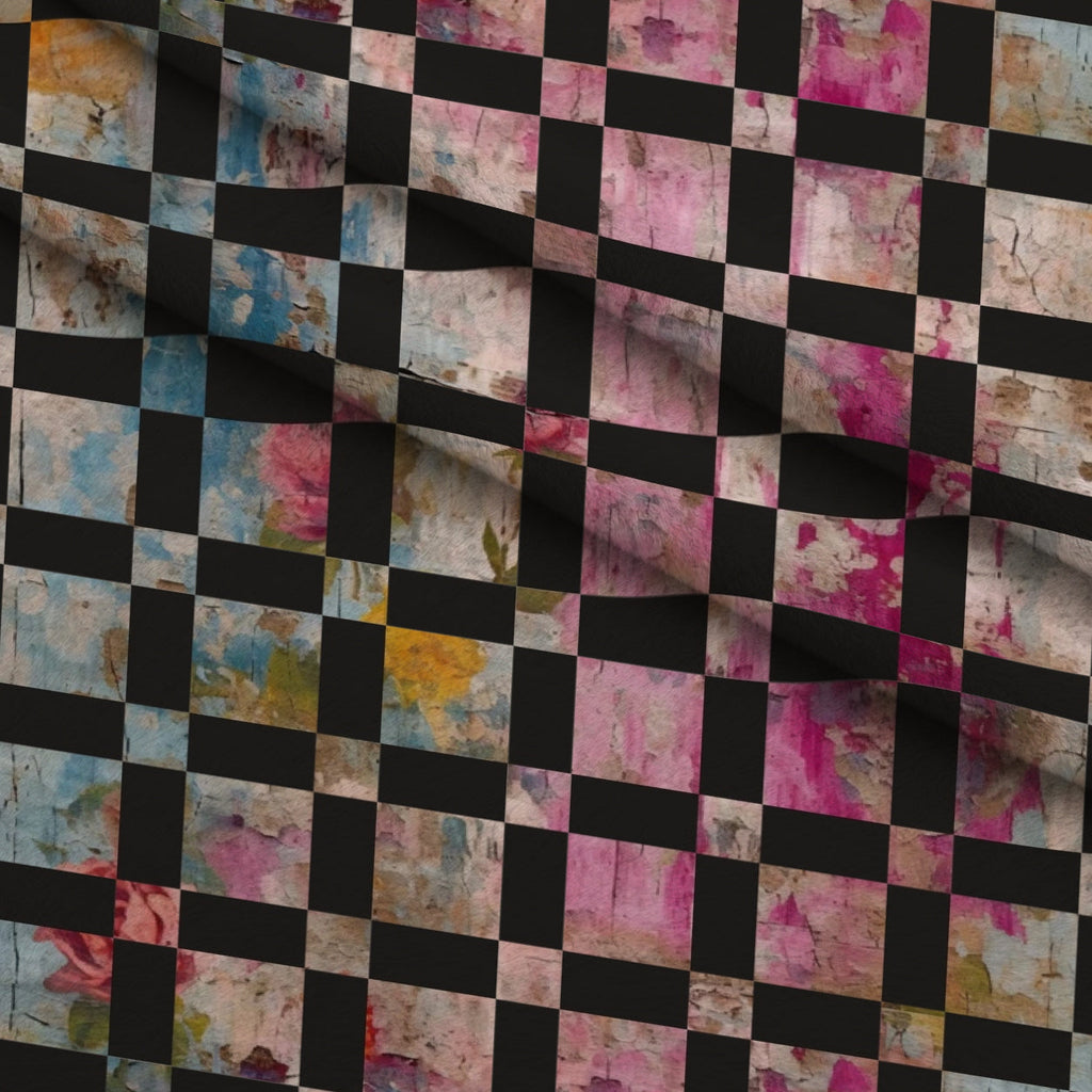 Weathered Blooms Pattern 23 Fleece Fabric — fleece fabric folded close-up preview (mv-fleece-v1:lying)