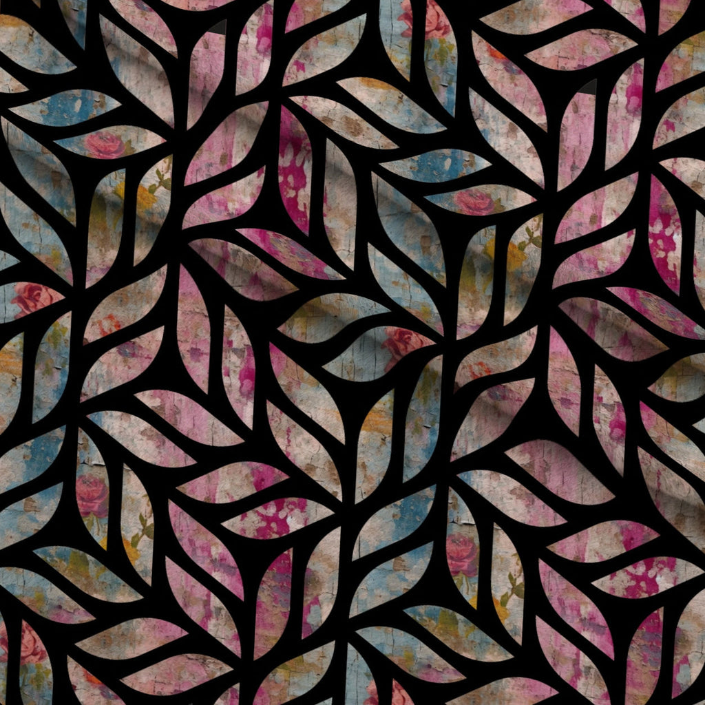 Weathered Blooms Pattern 29 Fleece Fabric — fleece fabric folded close-up preview (mv-fleece-v1:lying)
