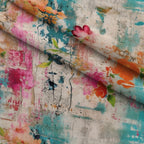 Weathered Blooms Pattern 3 Fleece Fabric — fleece fabric folded close-up preview (mv-fleece-v1:lying)