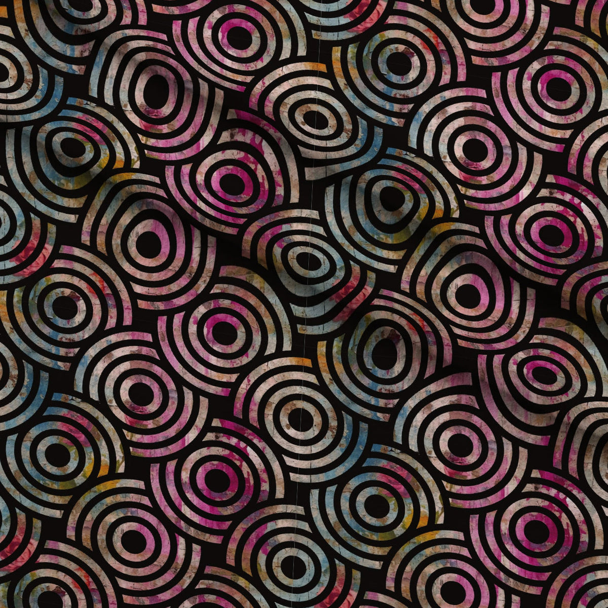 Weathered Blooms Pattern 35 Fleece Fabric — fleece fabric folded close-up preview (mv-fleece-v1:lying)