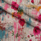Weathered Blooms Pattern 5 Fleece Fabric — fleece fabric folded close-up preview (mv-fleece-v1:lying)