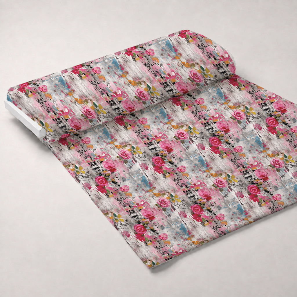 Weathered Blooms Pattern 7 Fleece Fabric — fleece fabric unrolled bolt preview (mv-fleece-v1:bolt)