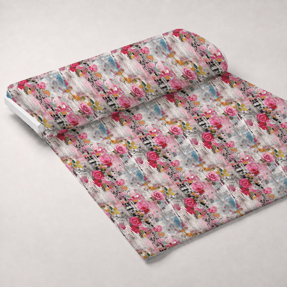 Weathered Blooms Pattern 7 Fleece Fabric — fleece fabric unrolled bolt preview (mv-fleece-v1:bolt)