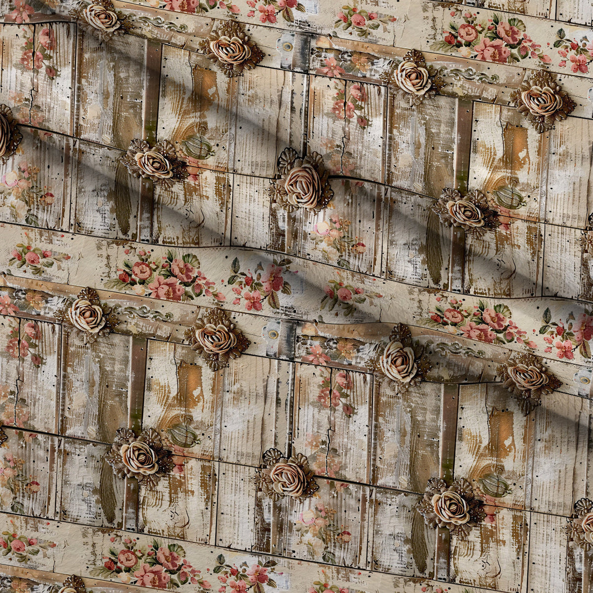Weathered Filigree Pattern 12 Fleece Fabric — fleece fabric folded close-up preview (mv-fleece-v1:lying)