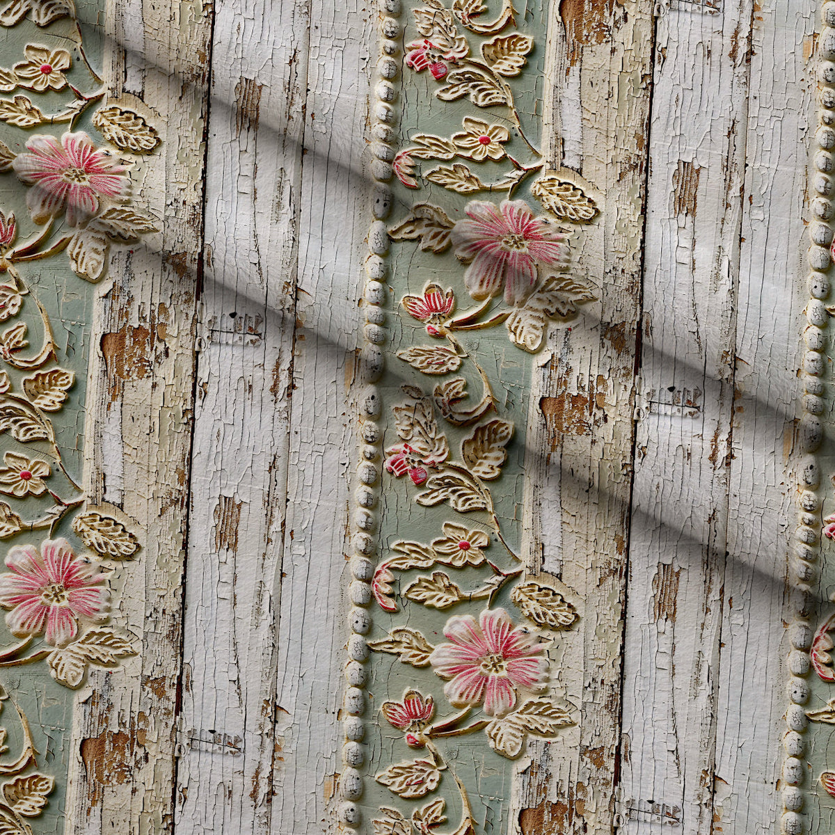 Weathered Filigree Pattern 15 Fleece Fabric — fleece fabric folded close-up preview (mv-fleece-v1:lying)