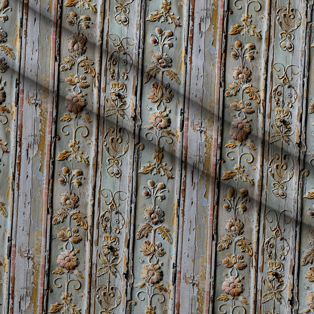 Weathered Filigree Pattern 17 Fleece Fabric — fleece fabric folded close-up preview (mv-fleece-v1:lying)