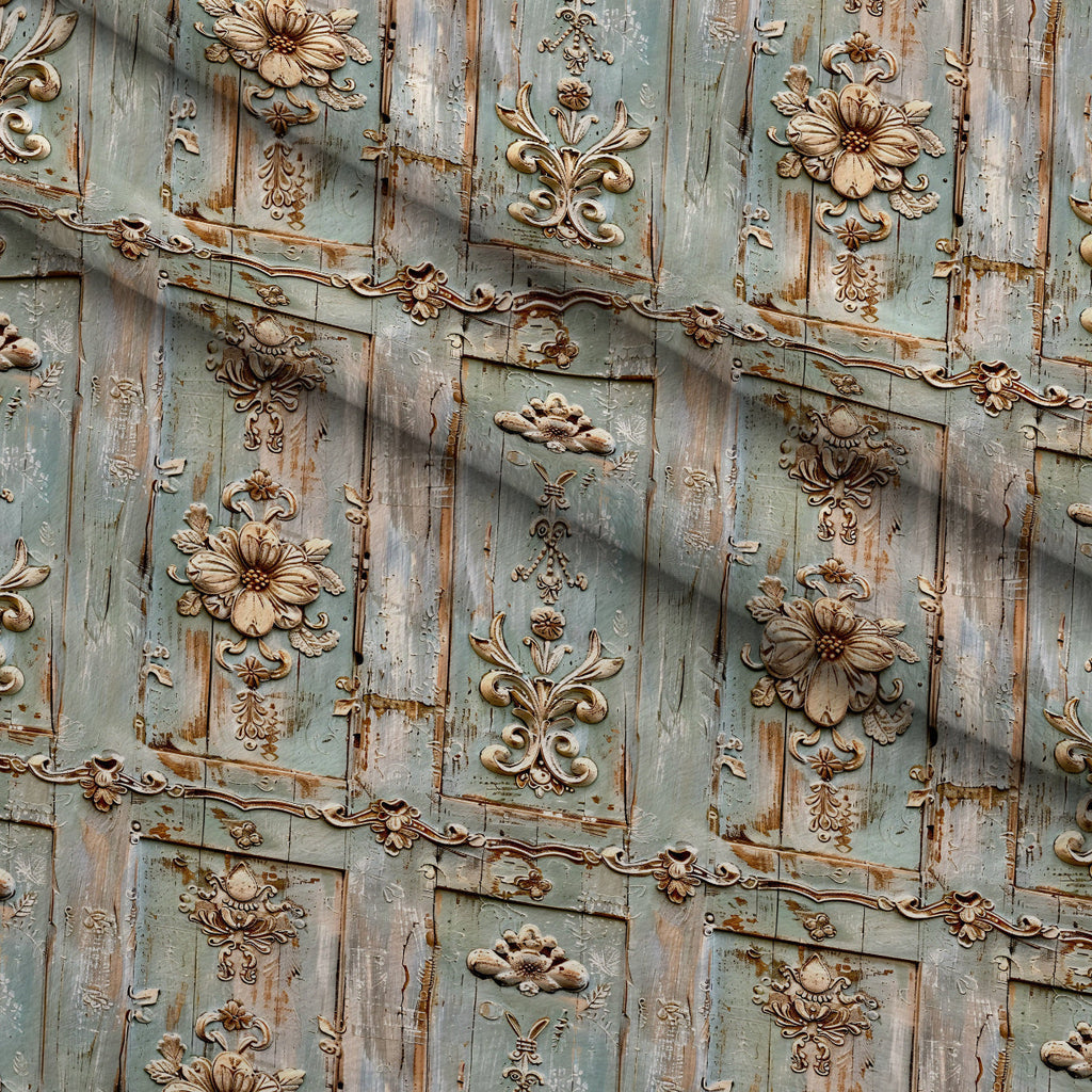 Weathered Filigree Pattern 18 Fleece Fabric — fleece fabric folded close-up preview (mv-fleece-v1:lying)