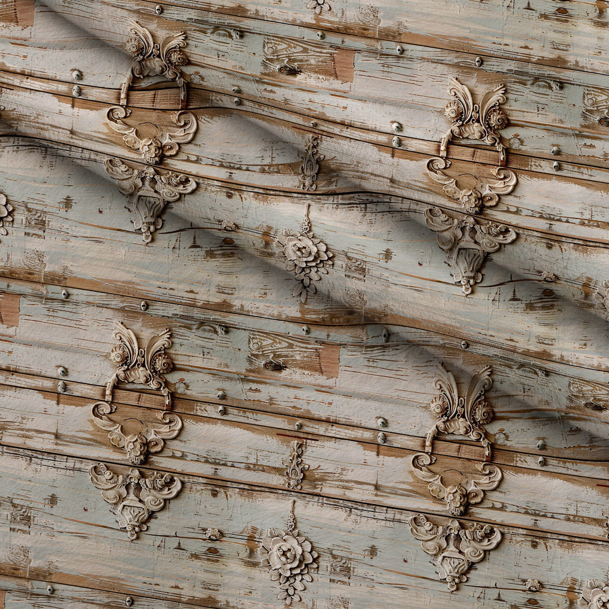 Weathered Filigree Pattern 19 Fleece Fabric — fleece fabric folded close-up preview (mv-fleece-v1:lying)
