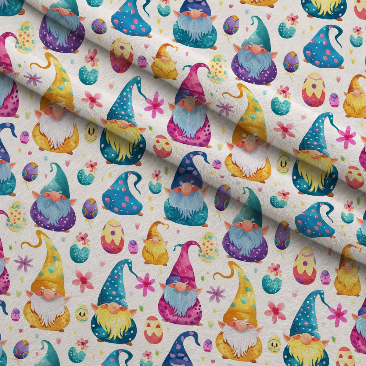 Whiskered Egg Hunt Pattern 11 Fleece Fabric — fleece fabric folded close-up preview (mv-fleece-v1:lying)