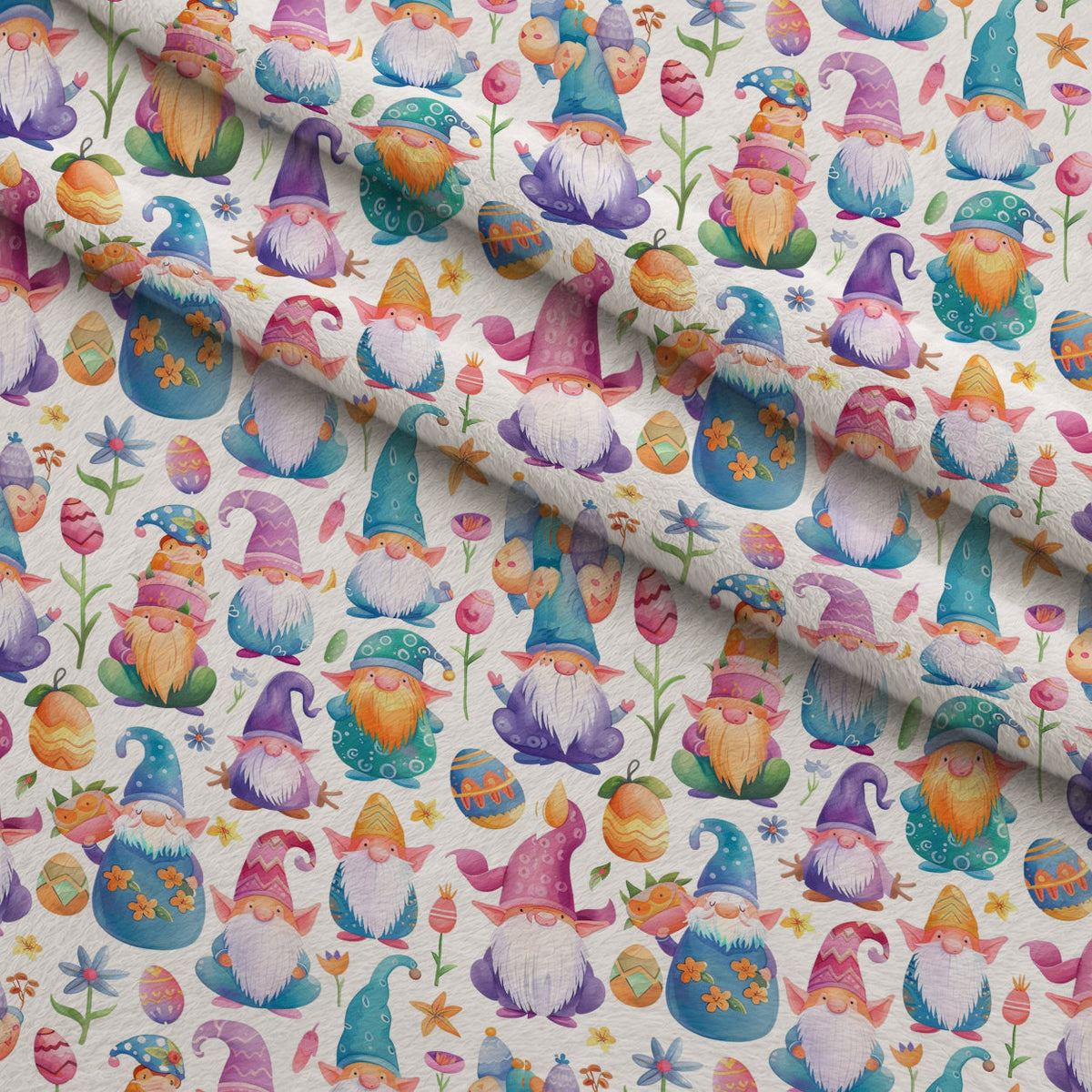Whiskered Egg Hunt Pattern 12 Fleece Fabric — fleece fabric folded close-up preview (mv-fleece-v1:lying)