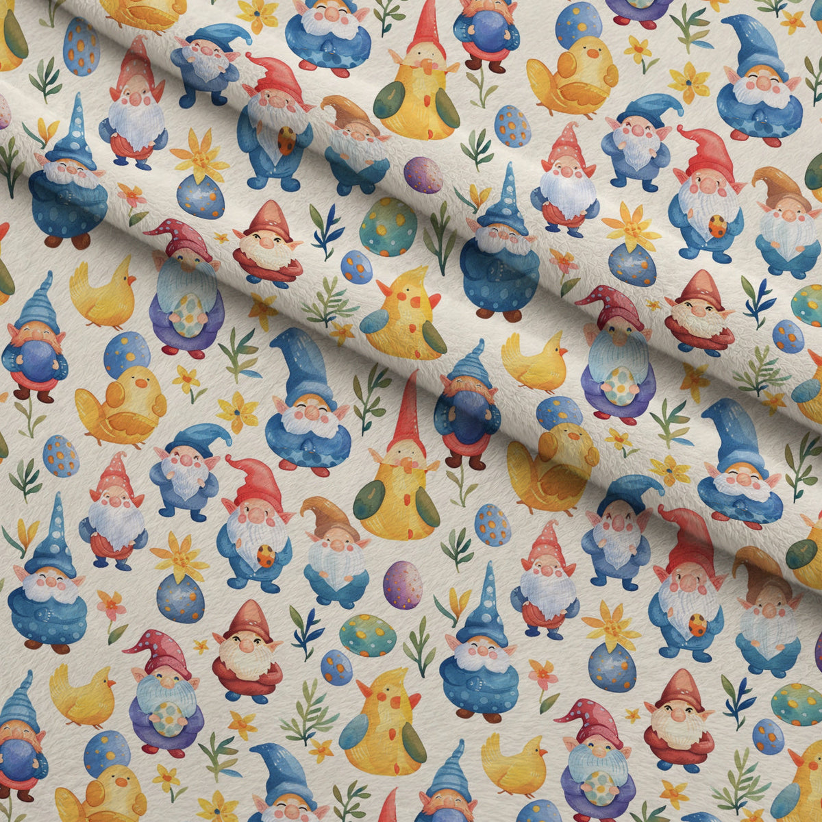Whiskered Egg Hunt Pattern 2 Fleece Fabric — fleece fabric folded close-up preview (mv-fleece-v1:lying)