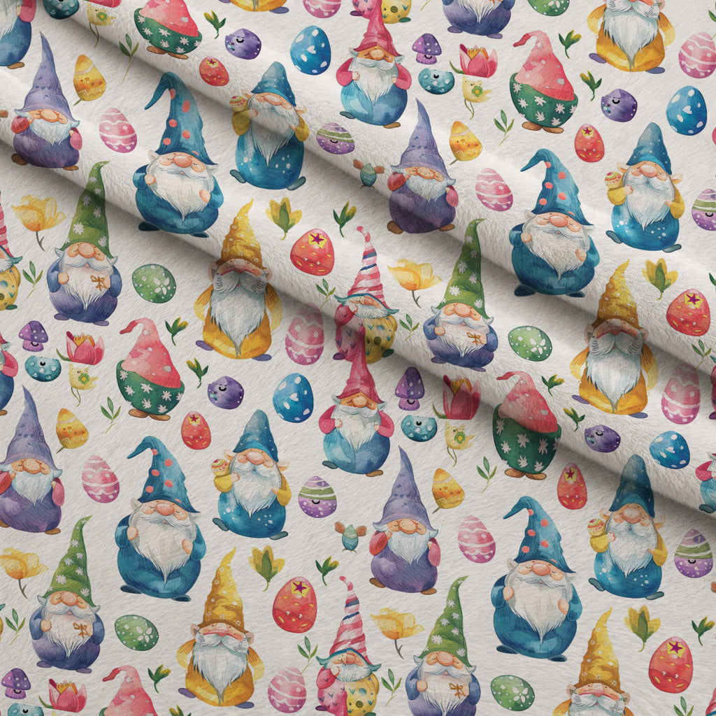 Whiskered Egg Hunt Pattern 3 Fleece Fabric — fleece fabric folded close-up preview (mv-fleece-v1:lying)