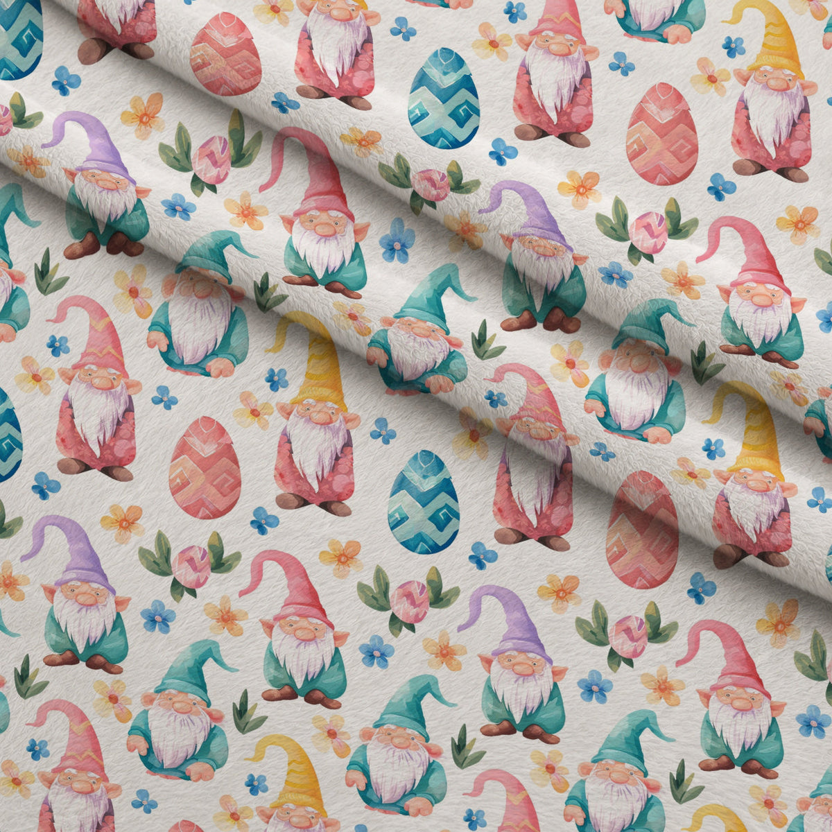 Whiskered Egg Hunt Pattern 5 Fleece Fabric — fleece fabric folded close-up preview (mv-fleece-v1:lying)