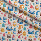 Whiskered Egg Hunt Pattern 9 Fleece Fabric — fleece fabric folded close-up preview (mv-fleece-v1:lying)