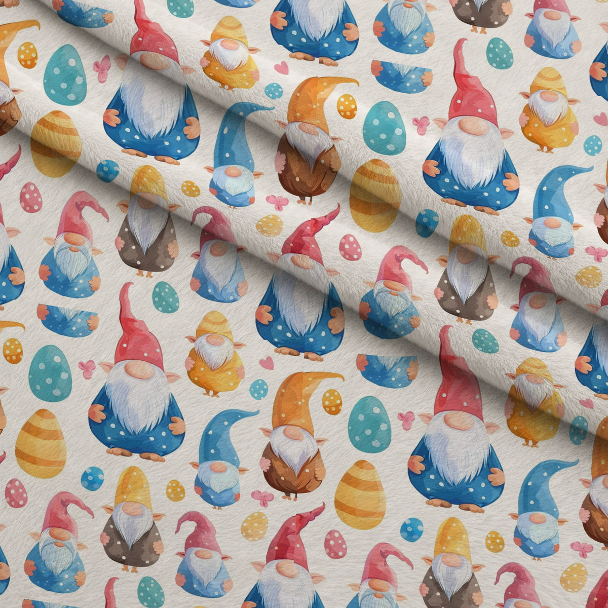 Whiskered Egg Hunt Pattern 9 Fleece Fabric — fleece fabric folded close-up preview (mv-fleece-v1:lying)