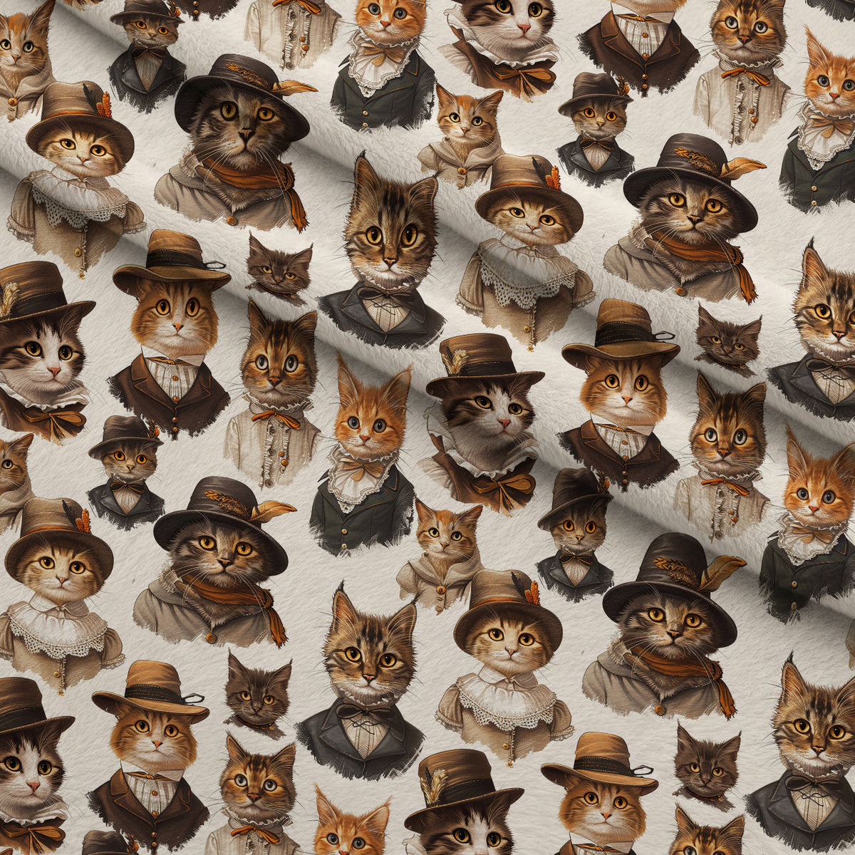 Whiskered Gentry Pattern 3 Fleece Fabric — fleece fabric folded close-up preview (mv-fleece-v1:lying)