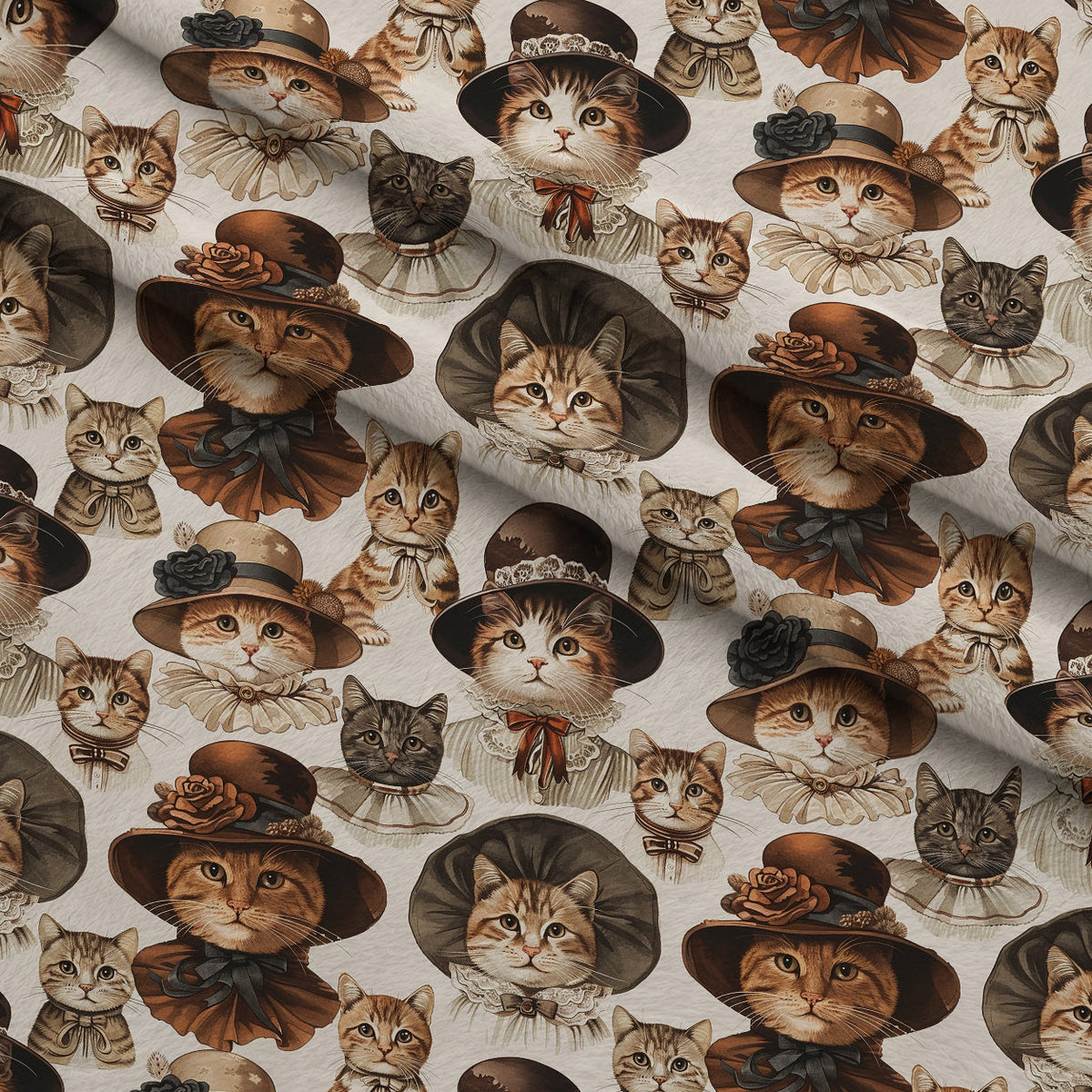 Whiskered Gentry Pattern 4 Fleece Fabric — fleece fabric folded close-up preview (mv-fleece-v1:lying)