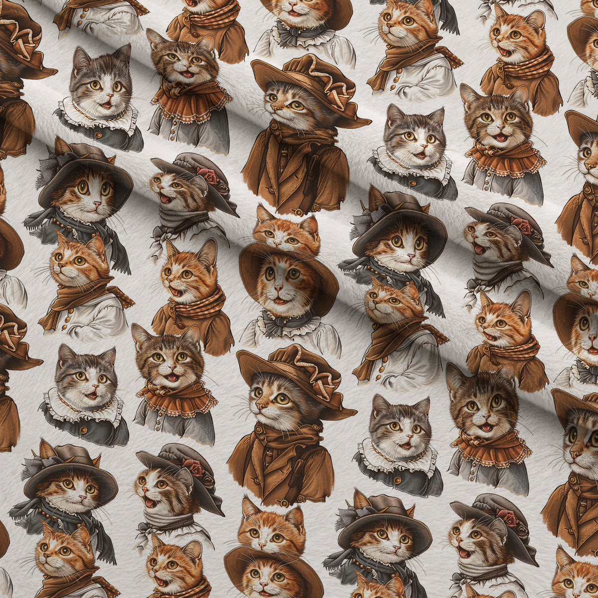 Whiskered Gentry Pattern 8 Fleece Fabric — fleece fabric folded close-up preview (mv-fleece-v1:lying)