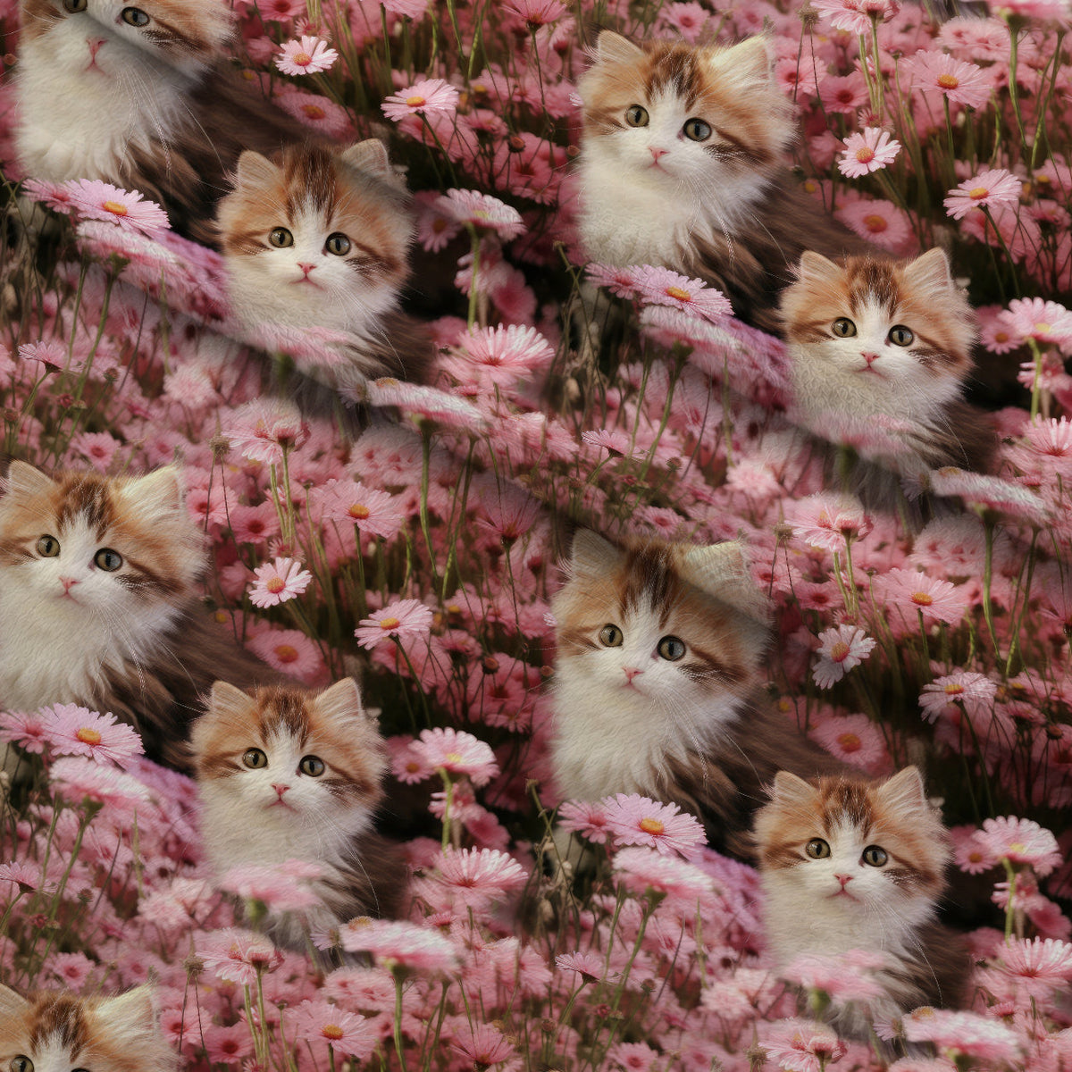 Whiskers and Blossoms Pattern 1 Fleece Fabric — fleece fabric folded close-up preview (mv-fleece-v1:lying)