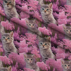 Whiskers and Blossoms Pattern 12 Fleece Fabric — fleece fabric folded close-up preview (mv-fleece-v1:lying)