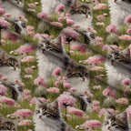 Whiskers and Blossoms Pattern 3 Fleece Fabric — fleece fabric folded close-up preview (mv-fleece-v1:lying)