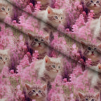 Whiskers and Blossoms Pattern 4 Fleece Fabric — fleece fabric folded close-up preview (mv-fleece-v1:lying)