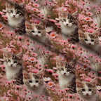 Whiskers and Blossoms Pattern 5 Fleece Fabric — fleece fabric folded close-up preview (mv-fleece-v1:lying)