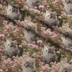 Whiskers and Blossoms Pattern 9 Fleece Fabric — fleece fabric folded close-up preview (mv-fleece-v1:lying)