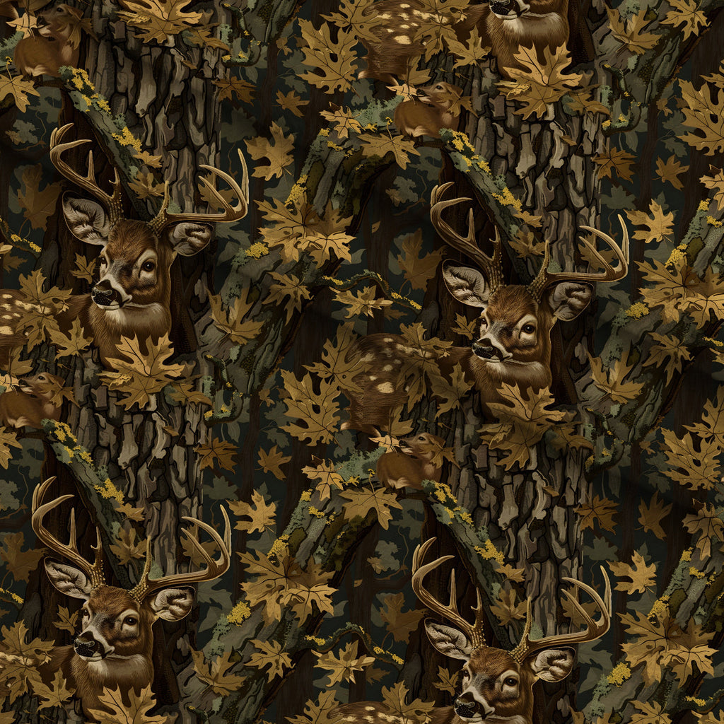 Whitetail Woods Pattern 1 Fleece Fabric — fleece fabric folded close-up preview (mv-fleece-v1:lying)
