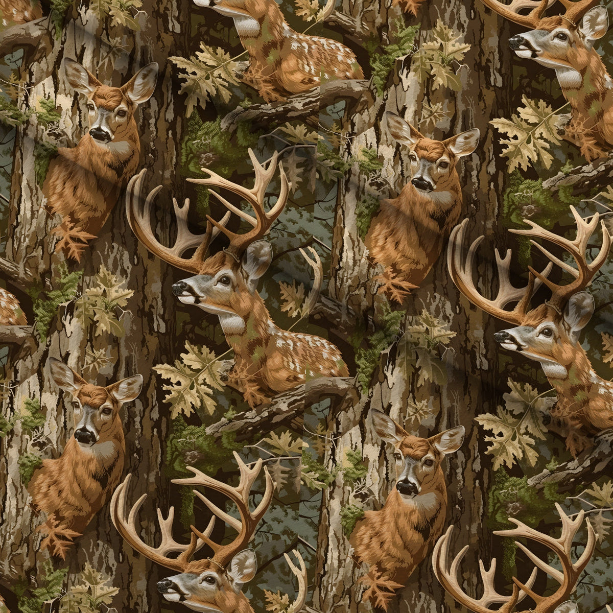 Whitetail Woods Pattern 10 Fleece Fabric — fleece fabric folded close-up preview (mv-fleece-v1:lying)