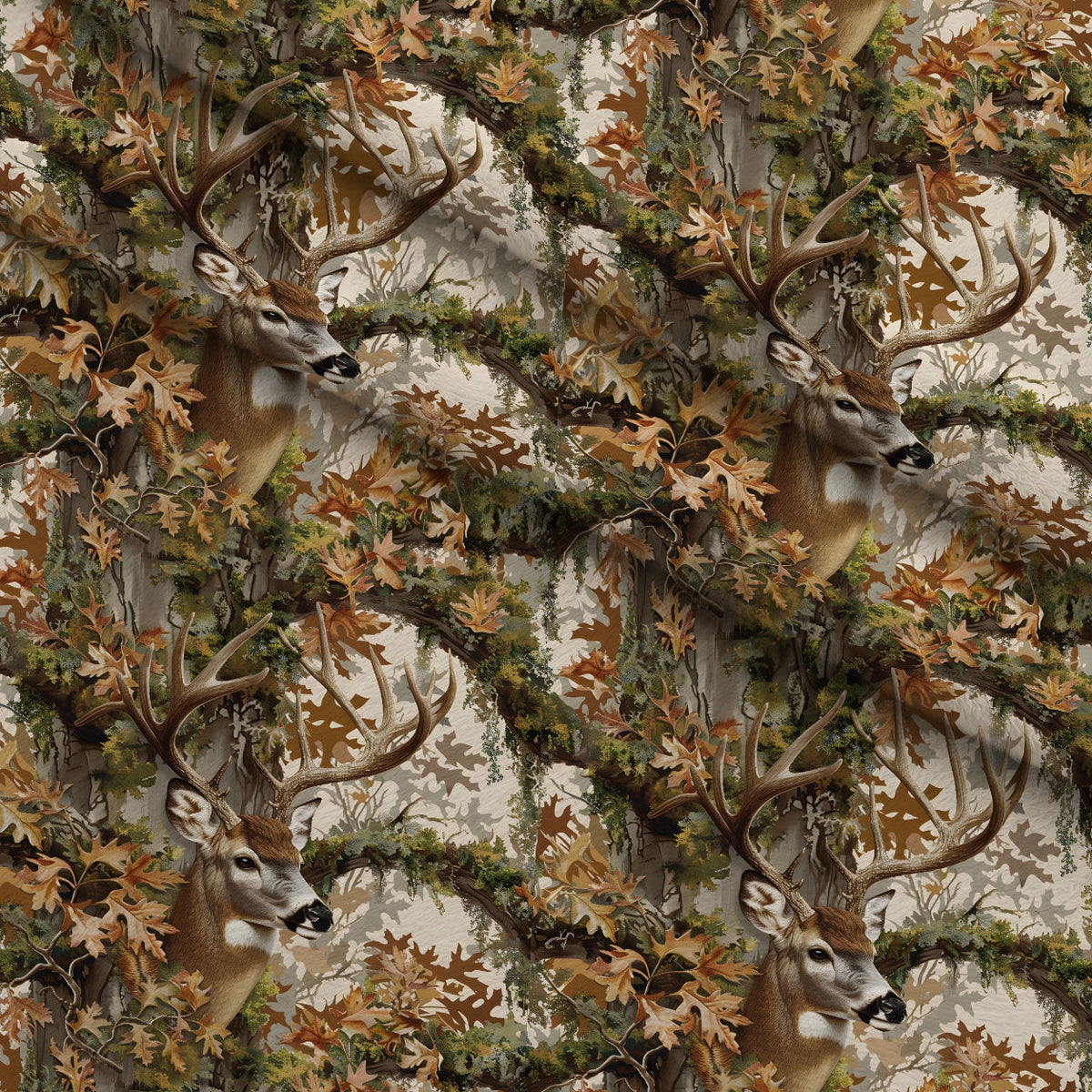 Whitetail Woods Pattern 12 Fleece Fabric — fleece fabric folded close-up preview (mv-fleece-v1:lying)