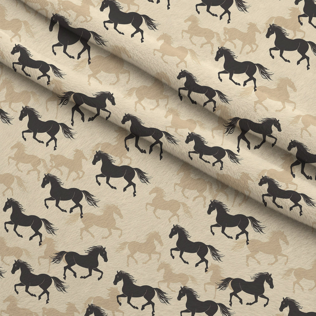 Wild Gallop Pattern 1 Fleece Fabric — fleece fabric folded close-up preview (mv-fleece-v1:lying)