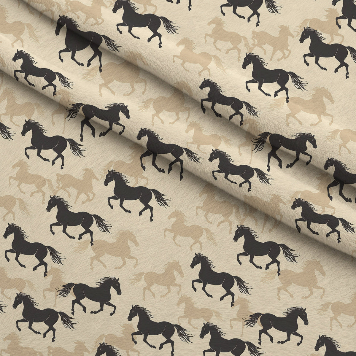 Wild Gallop Pattern 1 Fleece Fabric — fleece fabric folded close-up preview (mv-fleece-v1:lying)