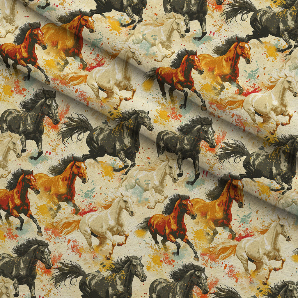 Wild Gallop Pattern 10 Fleece Fabric — fleece fabric folded close-up preview (mv-fleece-v1:lying)